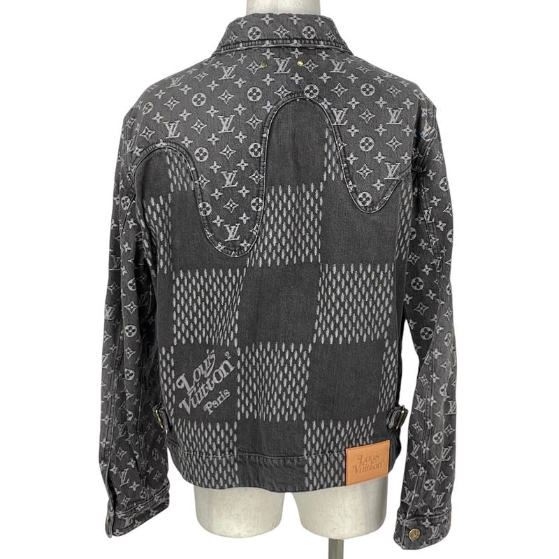 Louis Vuitton Giant Damier Wave Monogram Denim Jacket G Jean Nigo