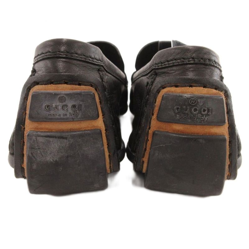 Gucci Slip on Loafers Leather 37.5 Black
