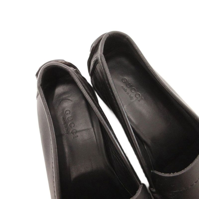 Gucci Slip on Loafers Leather 37.5 Black