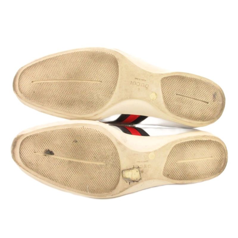 Gucci Coin Loafer Slip on Sherry Line Leather 42 White