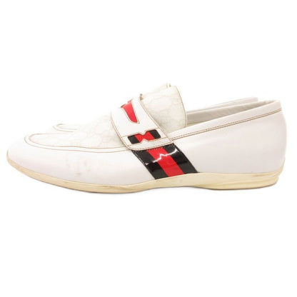 Gucci Coin Loafer Slip on Sherry Line Leather 42 White