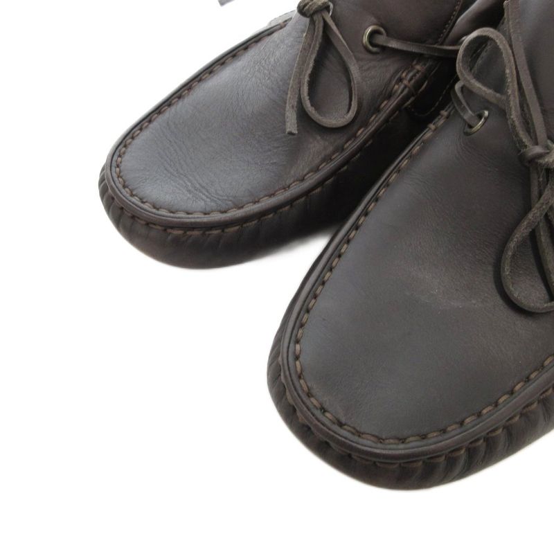 Bottega Veneta Deck Shoes Flat Ribbon Leather 41 Brown FF