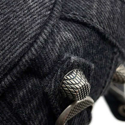 Balenciaga Shoulder Bag le Cagole XS Denim Black with Mirror
