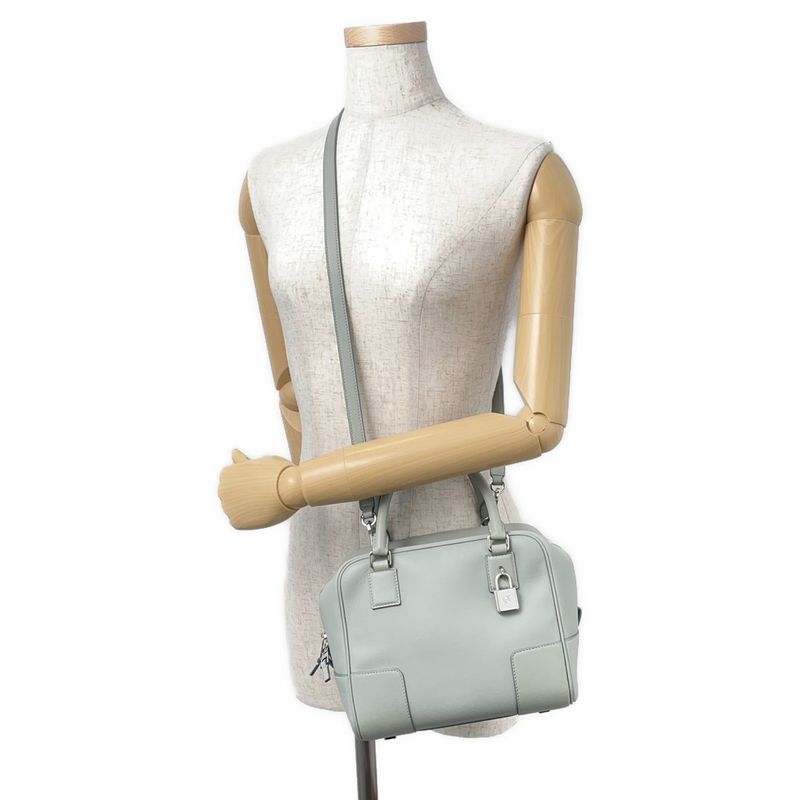 Loewe Handbag Amazona 19 Square Calf Leather 2-Way Light Green