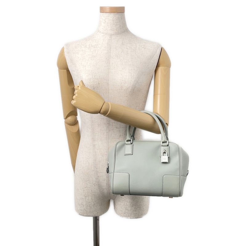Loewe Handbag Amazona 19 Square Calf Leather 2-Way Light Green