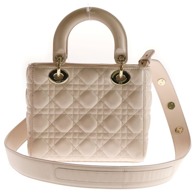 Dior Christian Myabcdior Cannage Small 2-Way Bag Handbag Baby Pink
