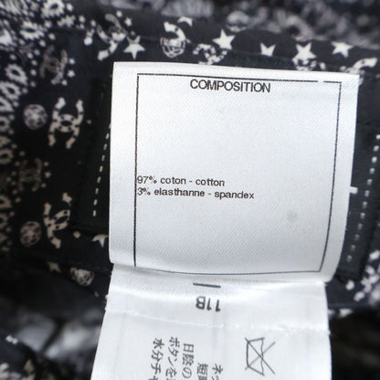 Chanel Star Button Coco Mark Paisley All Over Pattern Long Sleeve Shirt Black