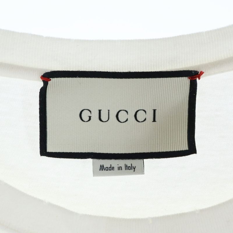 Gucci Rabbit Patch Short Sleeve T-Shirt Cut and Sew White