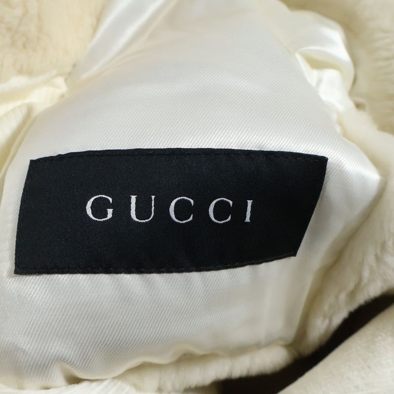 Gucci Beaver Fur Color Shearling Coat White