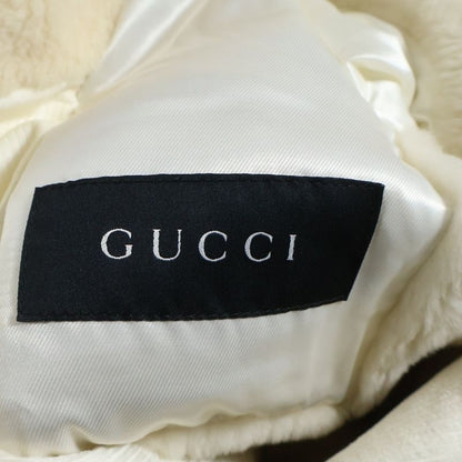 Gucci Beaver Fur Color Shearling Coat White