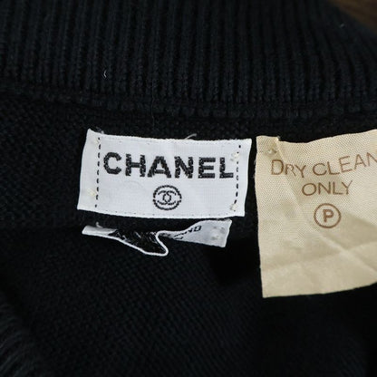 Chanel Cotton Knit Tight Medium Skirt Black