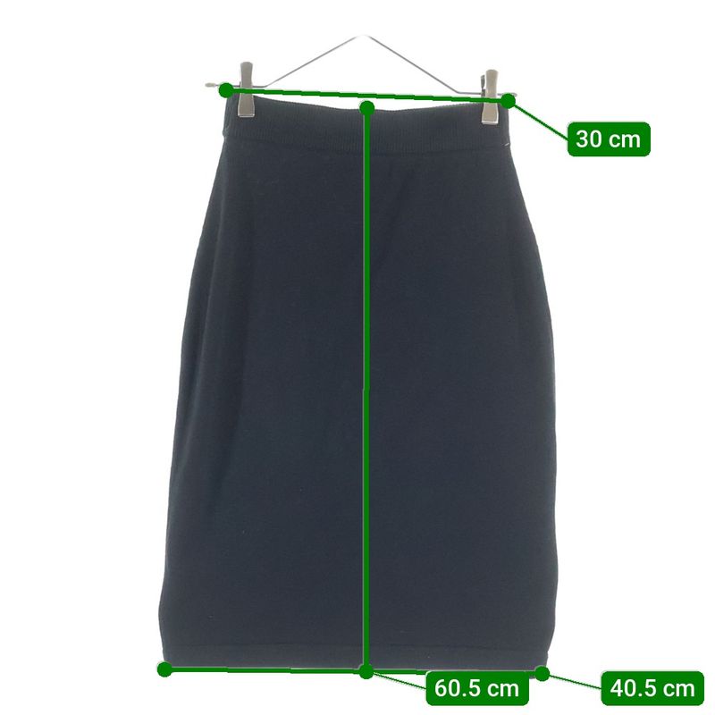 Chanel Cotton Knit Tight Medium Skirt Black