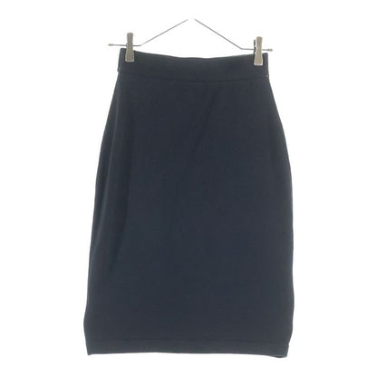 Chanel Cotton Knit Tight Medium Skirt Black