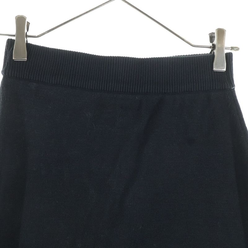 Chanel Cotton Knit Tight Medium Skirt Black