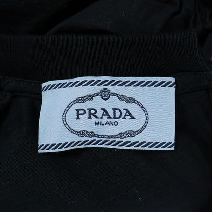 Prada Puff Sleeve Crew Neck Short Sleeve Medium Cut and Sew Dress Black