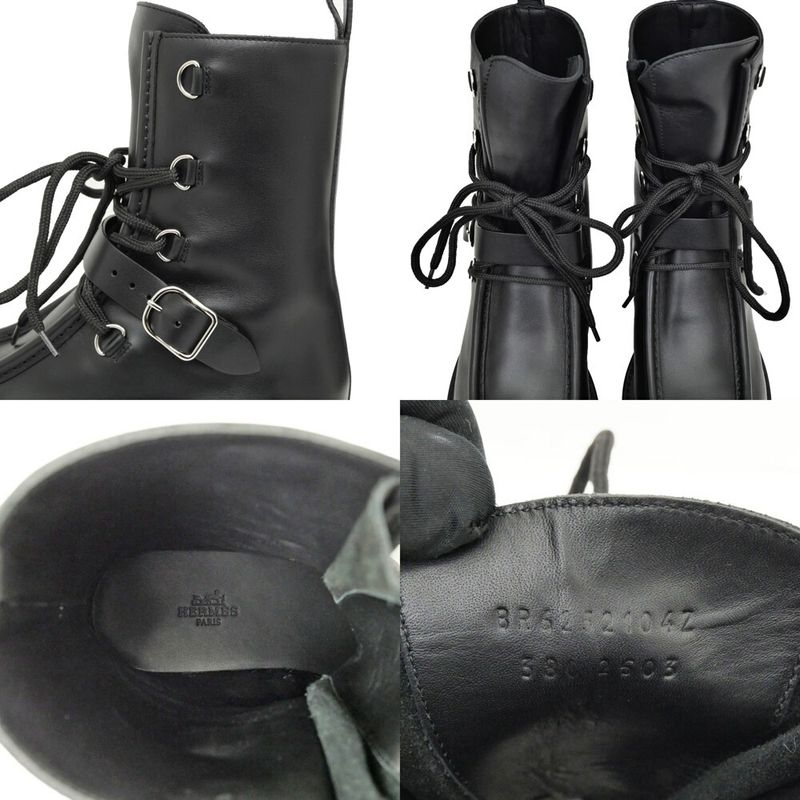 Hermes Shorts Land 38 Black Noir Leather