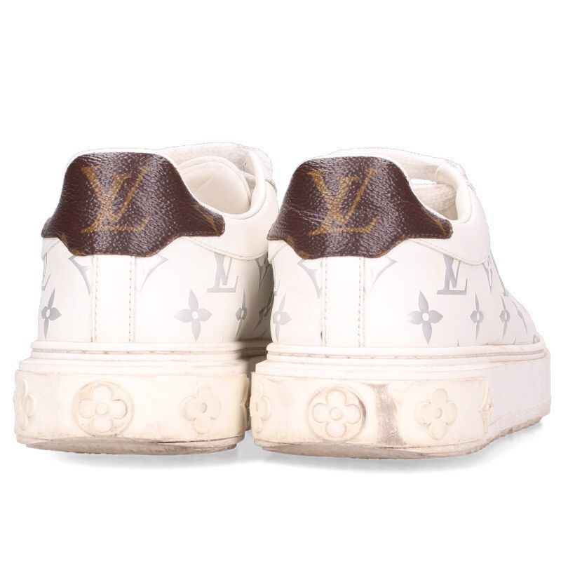 Louis Vuitton Time Outline Monogram Leather Sneakers with Logo Patch