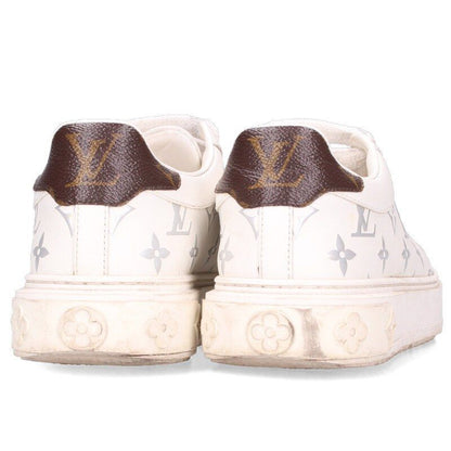 Louis Vuitton Time Outline Monogram Leather Sneakers with Logo Patch