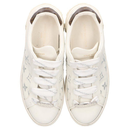 Louis Vuitton Time Outline Monogram Leather Sneakers with Logo Patch