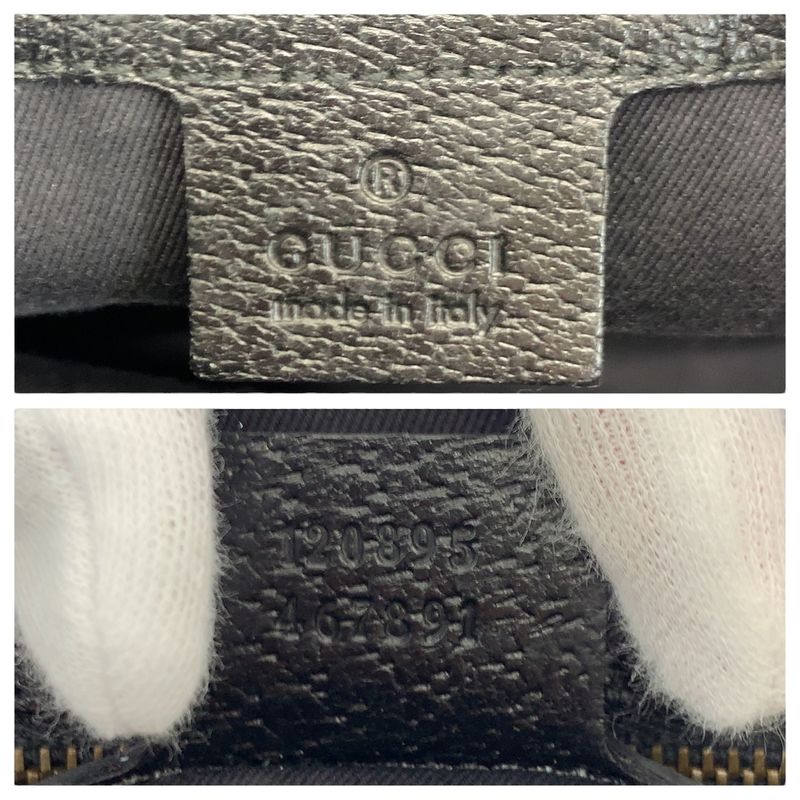 Gucci Black GG Canvas Leather Tote Handbag