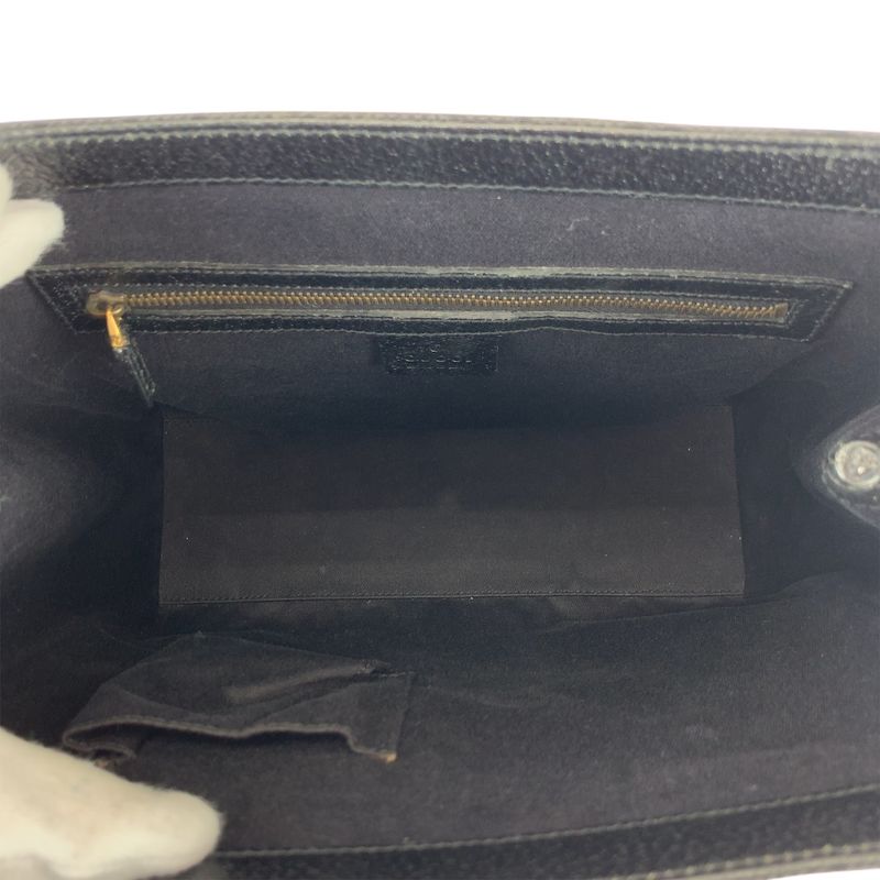 Gucci Black GG Canvas Leather Tote Handbag
