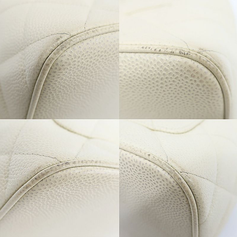 Chanel Reprint Tote Ivory Caviar Skin Handbag