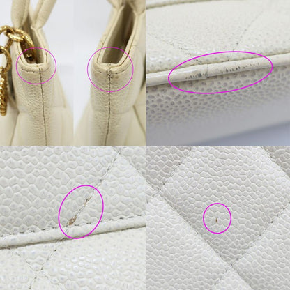 Chanel Reprint Tote Ivory Caviar Skin Handbag