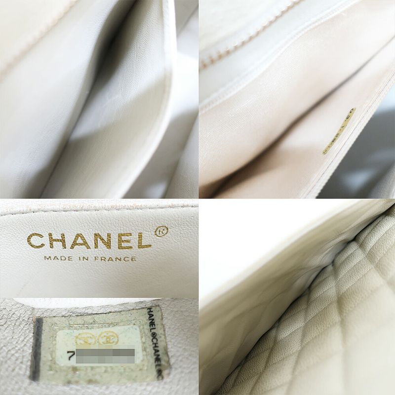 Chanel Reprint Tote Ivory Caviar Skin Handbag