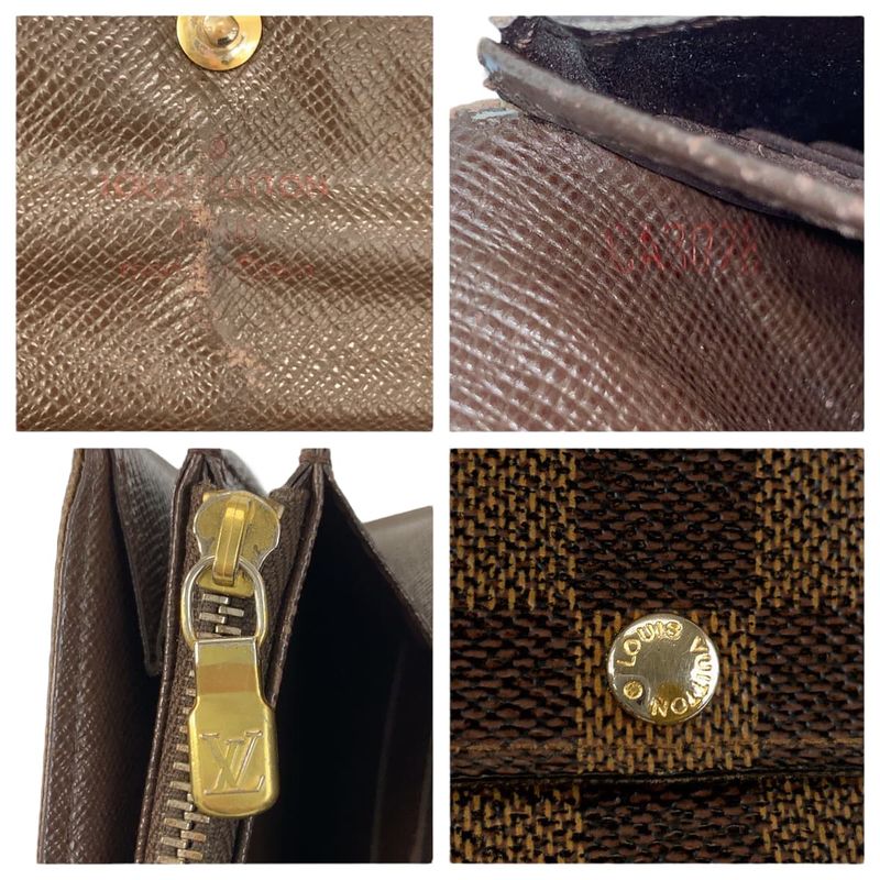 Louis Vuitton Damier Portefeuille Sarah Brown PVC Long
