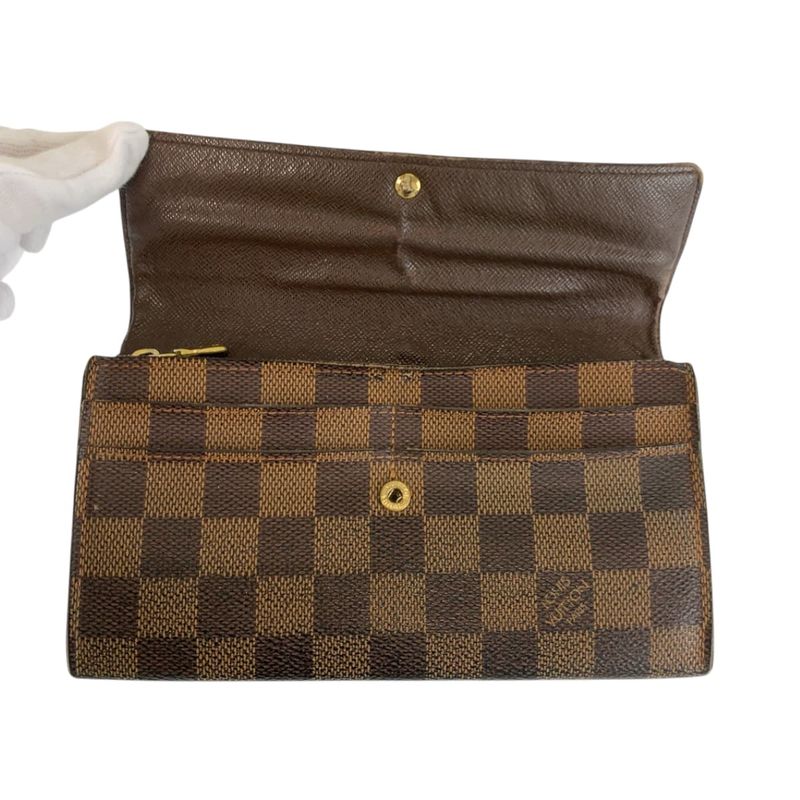 Louis Vuitton Damier Portefeuille Sarah Brown PVC Long