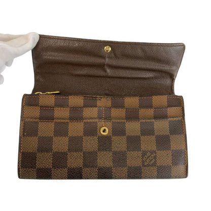 Louis Vuitton Damier Portefeuille Sarah Brown PVC Long