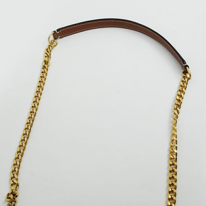 Celine Mago Chain Wallet Triomphe Canvas Beige Clutch