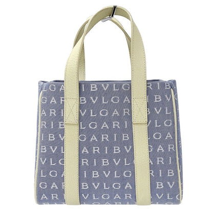 Bvlgari Tote Logomania Canvas Blue White Mini Bag