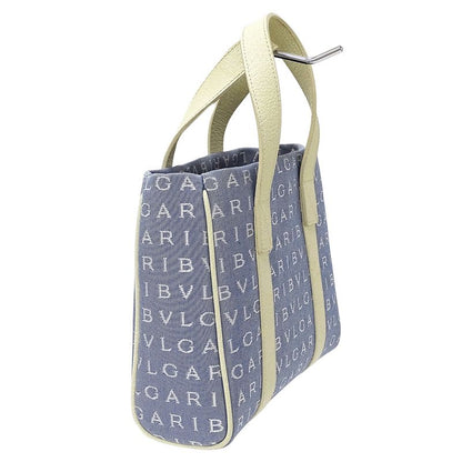 Bvlgari Tote Logomania Canvas Blue White Mini Bag