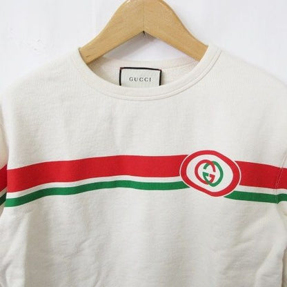 Gucci Trainer Sweatshirt Long Sleeve Round Neck Pullover Print Cotton White