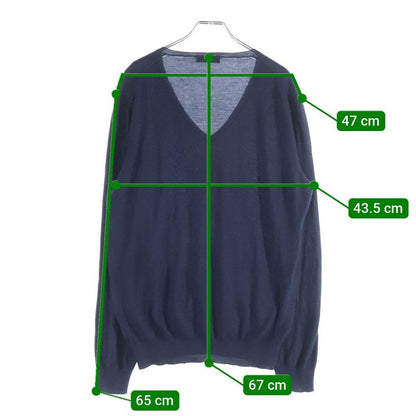 Prada Silk Blend Cashmere V-neck Pullover Long Sleeve Knit Sweater