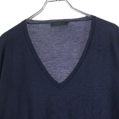 Prada Silk Blend Cashmere V-neck Pullover Long Sleeve Knit Sweater