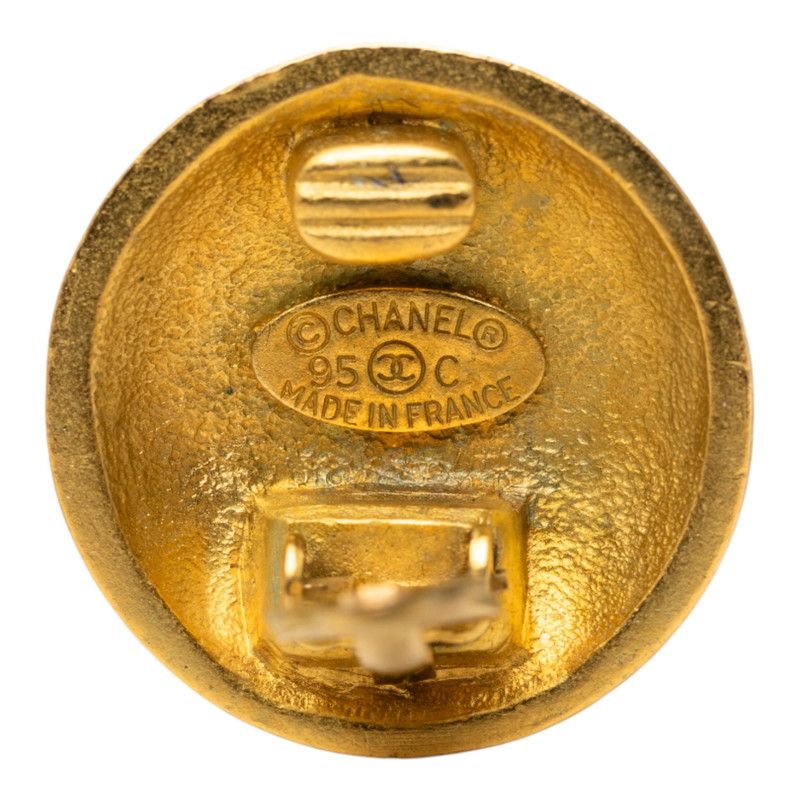 Chanel Coco Mark Vintage Gold Plated Earrings