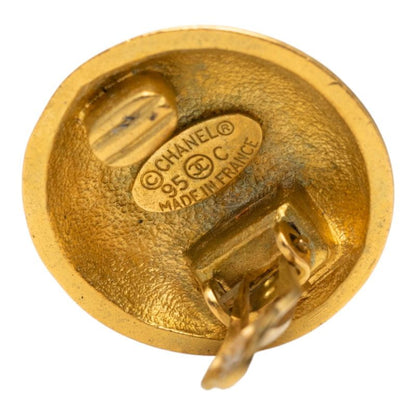 Chanel Coco Mark Vintage Gold Plated Earrings