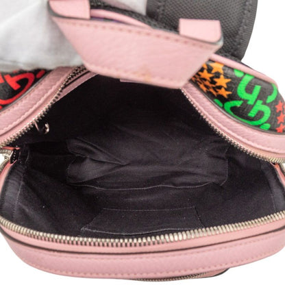 Gucci GG Psychedelic Backpack Pink Black Multicolor Leather