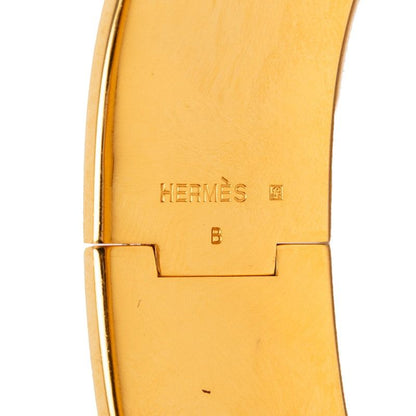 Hermes Enamel GM Location Cloisonne Gold White Multicolor Bracelet