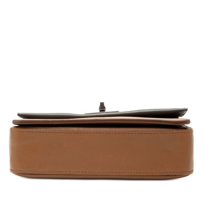 Prada Crossbody Bag Brown Gray Cuff Leather