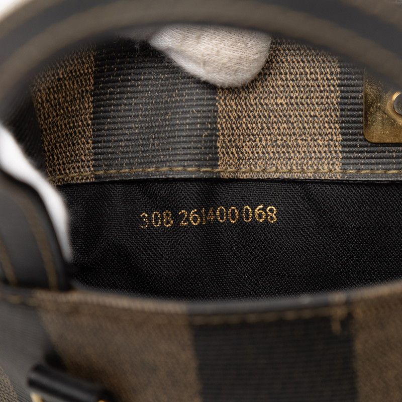 Fendi Pecan Shoulder Bag 2-Way Brown Black Leather