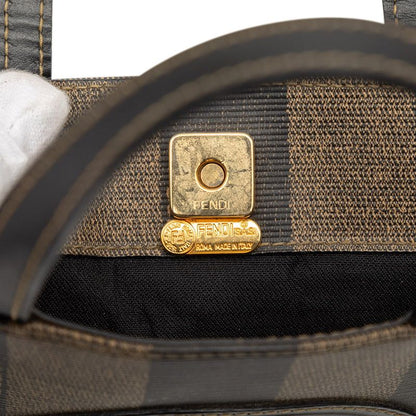 Fendi Pecan Shoulder Bag 2-Way Brown Black Leather