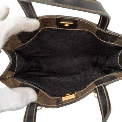 Fendi Pecan Shoulder Bag 2-Way Brown Black Leather