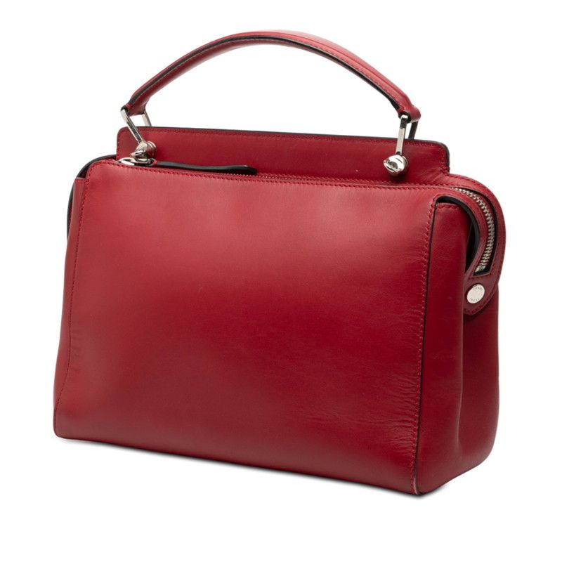 Fendi Shoulder Bag 2-Way Red Leather