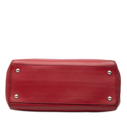 Fendi Shoulder Bag 2-Way Red Leather