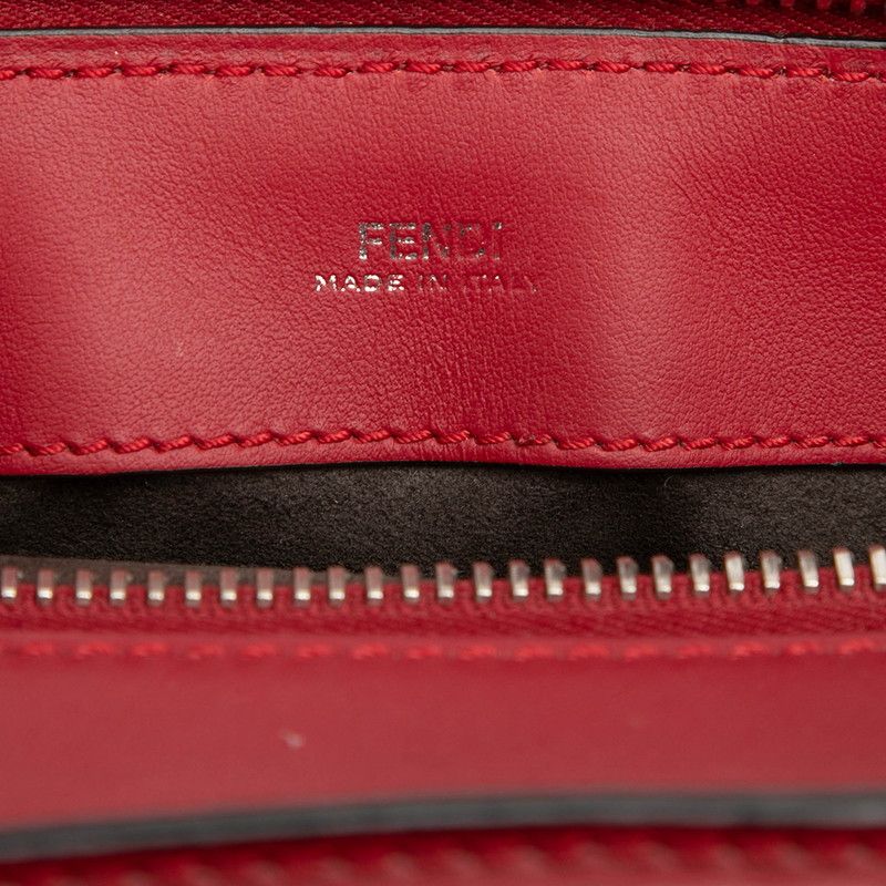 Fendi Shoulder Bag 2-Way Red Leather