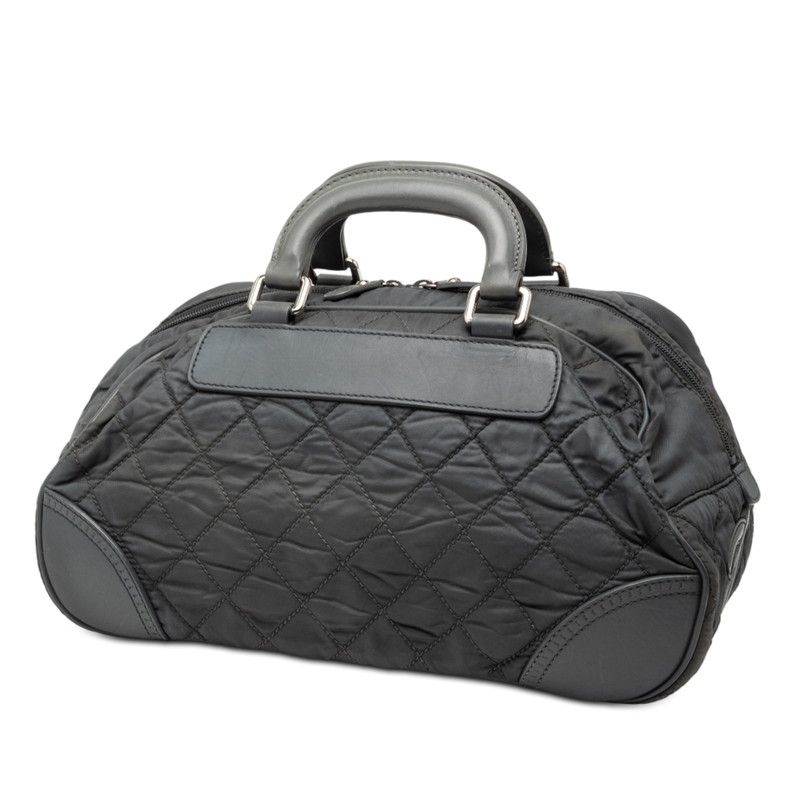 Chanel Paris New York Klein Coco Mark Boston Bag Gray Nylon Leather