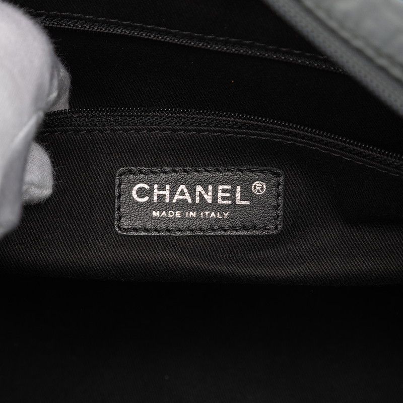 Chanel Paris New York Klein Coco Mark Boston Bag Gray Nylon Leather